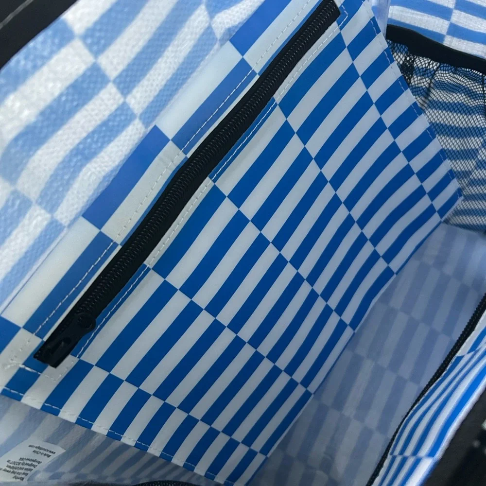 Scout Checkered Blue and White Tote - Picture 5 of 5